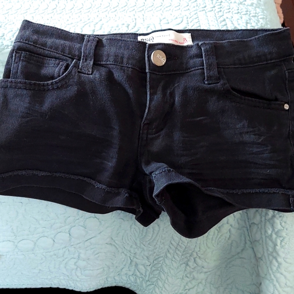 Black denim stretch shorts size 3